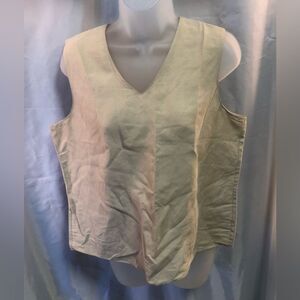 Jacobson's sleeveless blouse silk/linen taupe in large